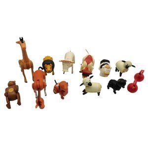 Lot of Fisher Price Little People Farm Animals Zoo Animals Vintage Sheep Giraffe